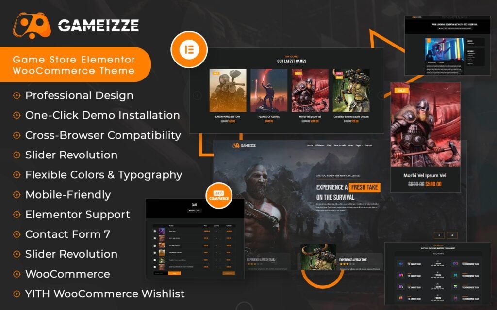 Gameizze – 游戏商店 Elementor Woocommerce 主题