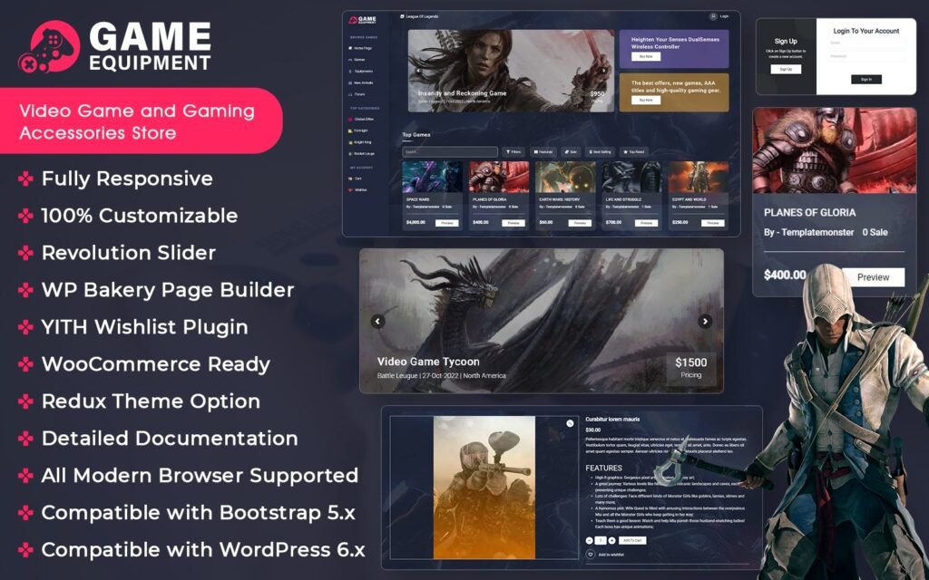 GameWorld – WooCommerce主题，用于视频游戏和游戏配件商店