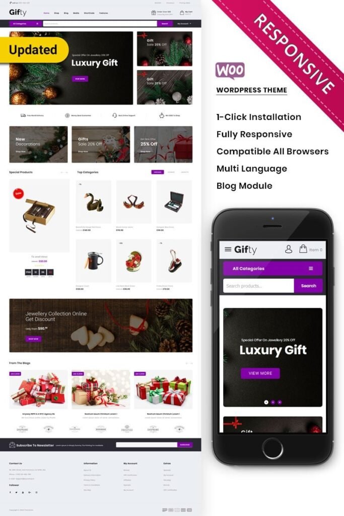 Gifty – 礼品商店响应式WooCommerce主题