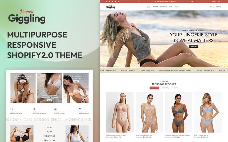 Giggling – 内衣和比基尼、内衣时尚多用途Shopify 2.0响应式主题