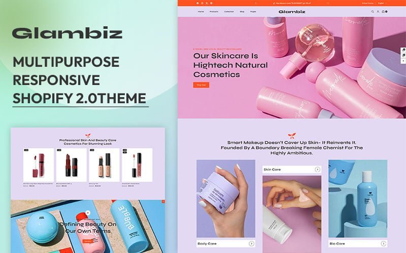 Glambiz – 化妆品和护肤多功能Shopify 2.0响应主题