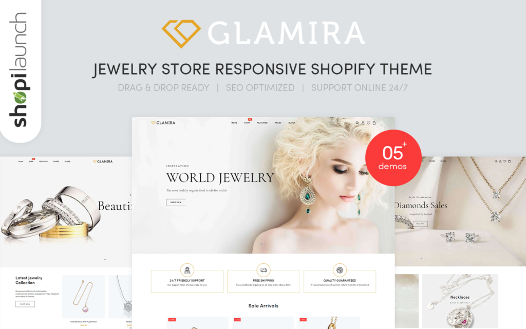 Glamira – 珠宝店响应式Shopify主题