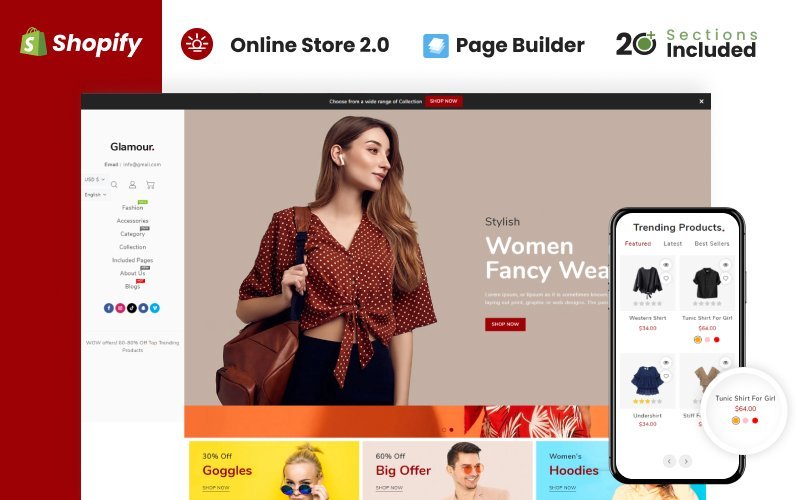 Glamour Fashion Store 是一款 Shopify 主题。