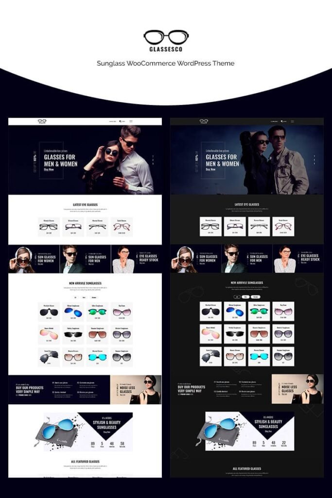 Glassesco – 太阳镜 WooCommerce 主题