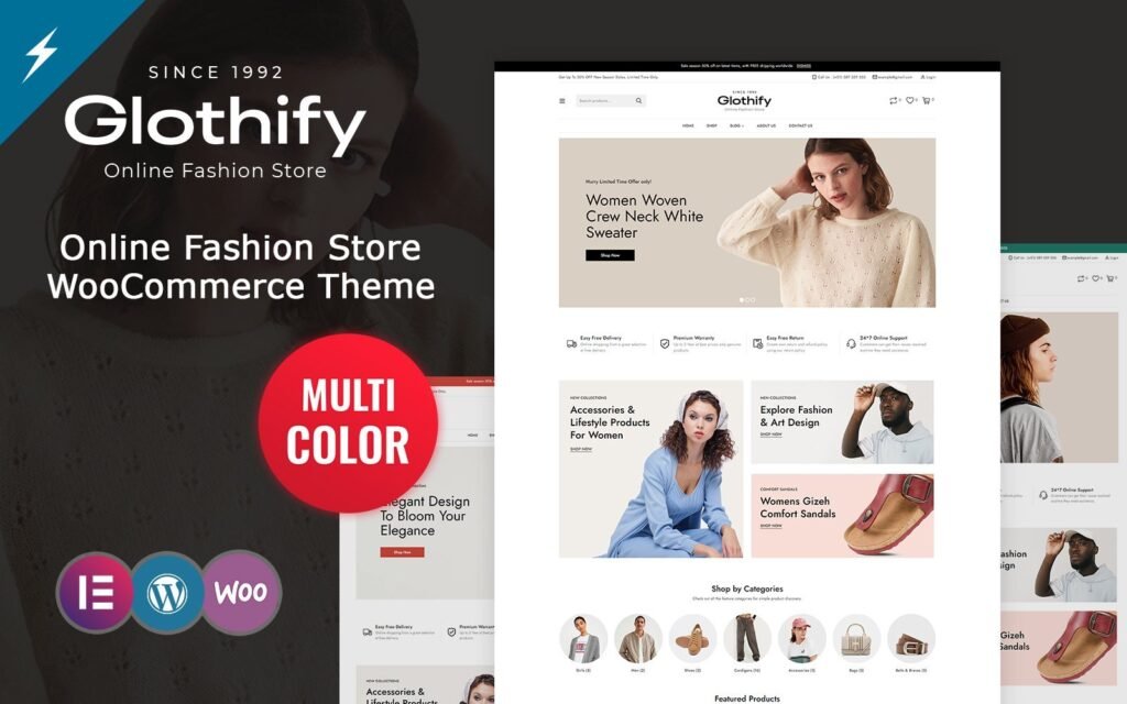 Glothify – 时尚服装商店WooCommerce主题