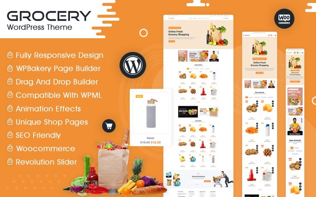 Go-Grocery是一款适用于Kirana杂货店的WooCommerce主题。Kirana店是印度的传统零售店，通常售卖各种食品和日常用品。这个主题设计用于帮助Kirana店主在网上建立和管理他们的店铺，通过WooCommerce平台展示和销售商品。