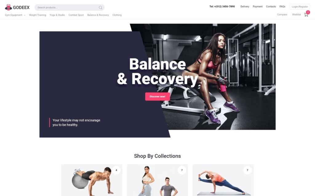 Godeex – 运动装备电子商务现代 Elementor WooCommerce 主题