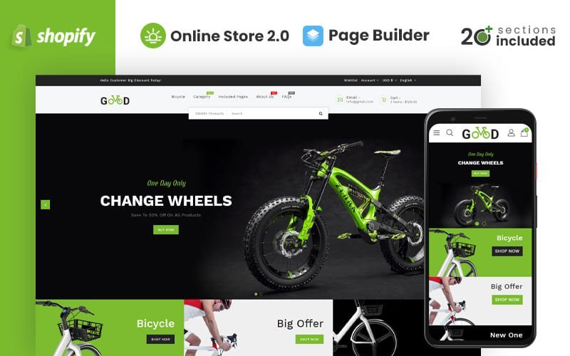 Good Bikes & Bicycle Store Shopify主题