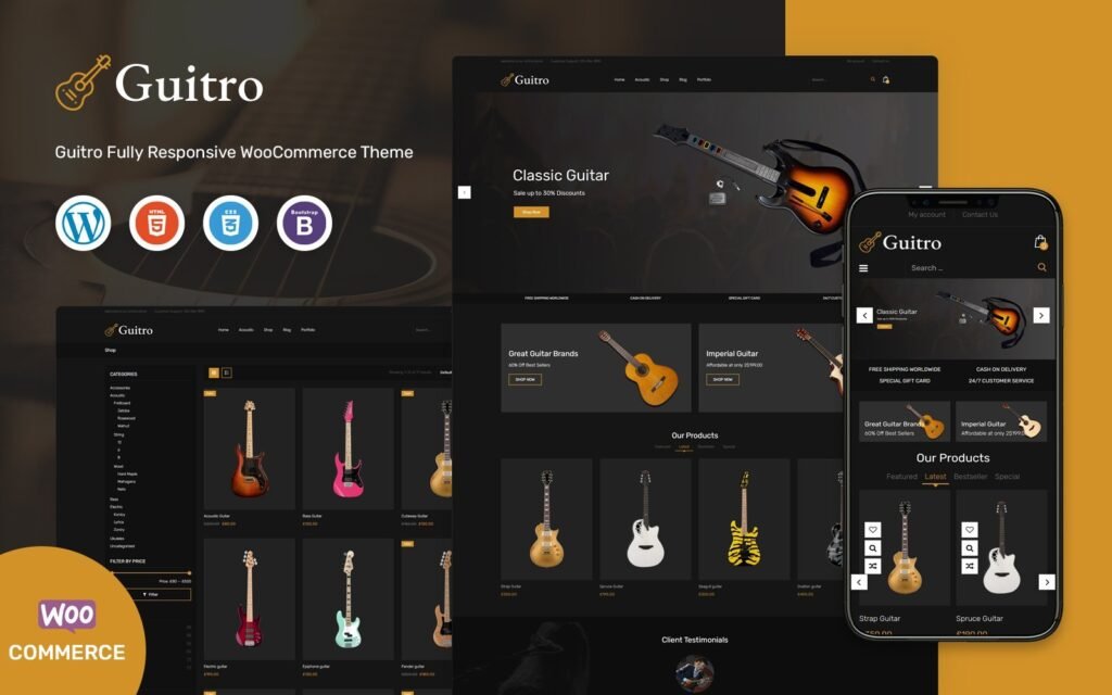 Guitro – 音乐 WooCommerce 模板