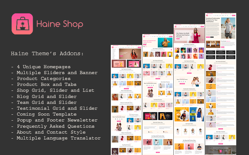 Haine – 时尚、服装和在线商店Elementor WordPress WooCommerce主题