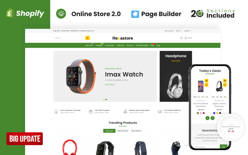 Hexastore Electronics是Shopify主题之一，专为电子产品的在线商店设计而成。该主题具有现代化的设计风格，提供给用户一个直观和易于浏览的购物体验。同时，Hexastore Electronics主题还具有许多定制化的功能，如产品展示、购物车管理、收银台流程等，以帮助电子产品零售商更好地展示和销售他们的商品。