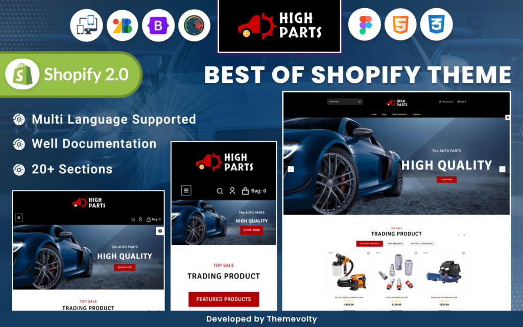 High Parts – Mega Parts 超级商城Shopify 2.0 高级响应式主题