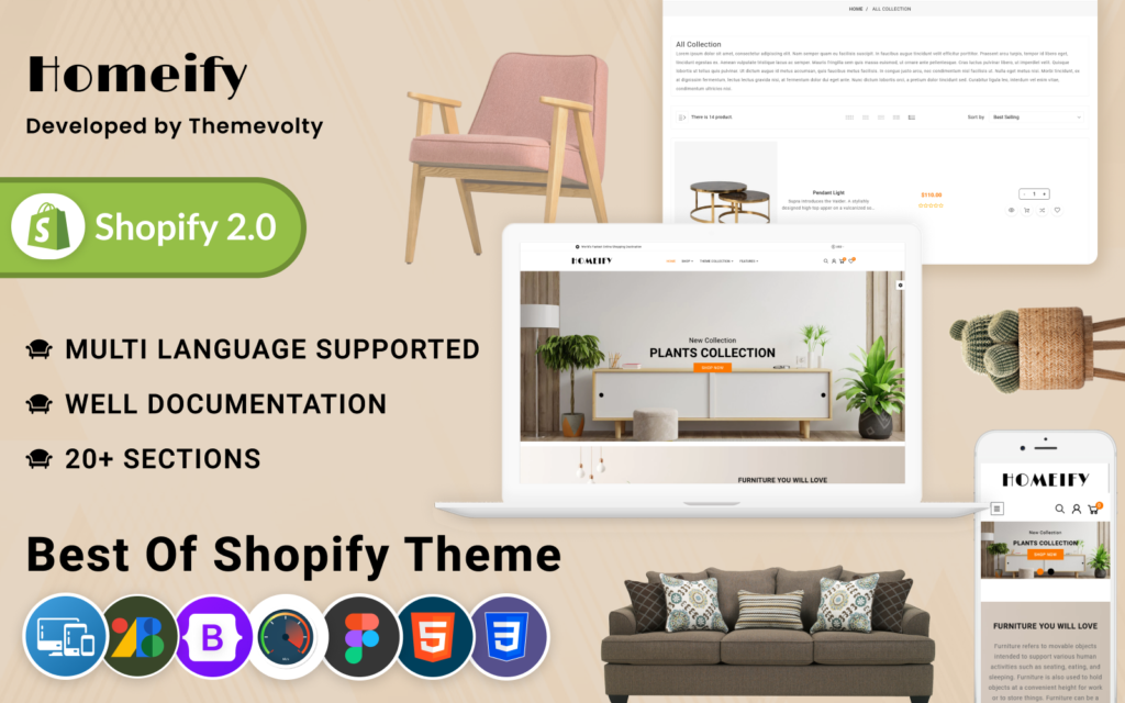 Homeify Mega Wood – 家具家居装饰 Shopify 2.0 主题