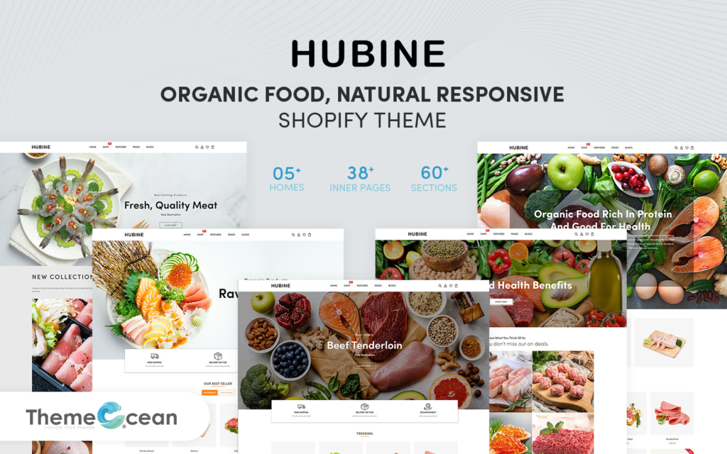 Hubine – 有机食品，自然响应式Shopify主题
