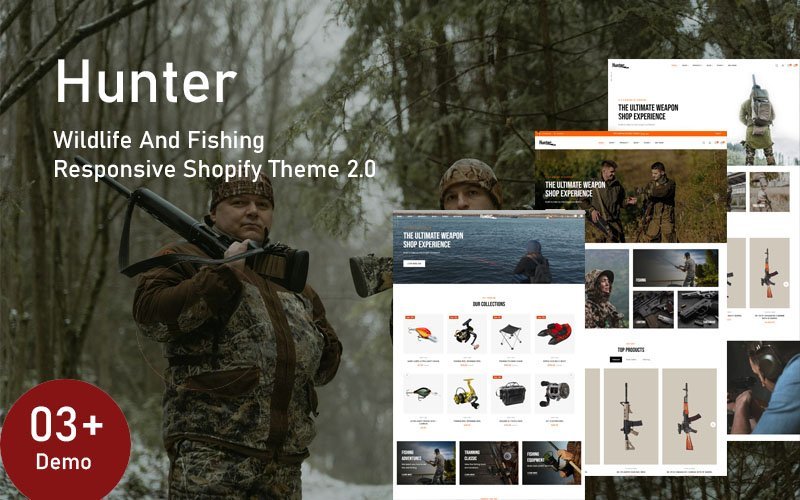 Hunter – 野生动植物和钓鱼响应式Shopify主题 2.0