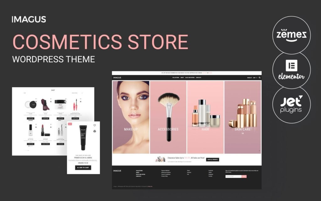 Imagus – 化妆品商店、美容中心 Elementor WordPress 主题