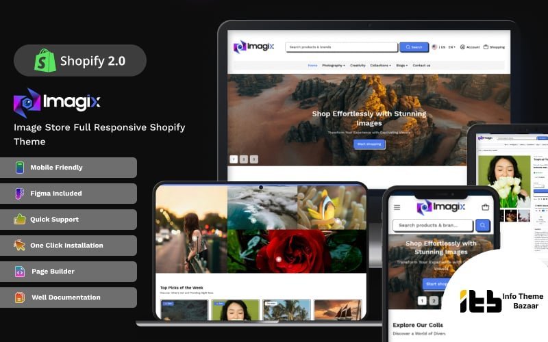 Imajix – 库存照片和摄影艺术 Shopify 主题 2.0