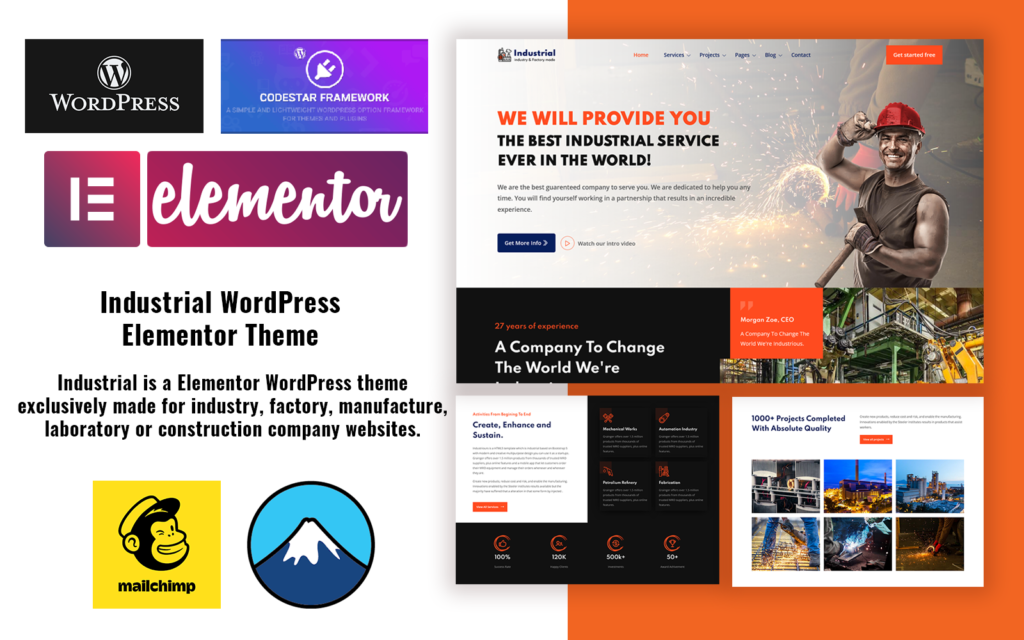 工业-工业和工厂WordPress Elementor主题