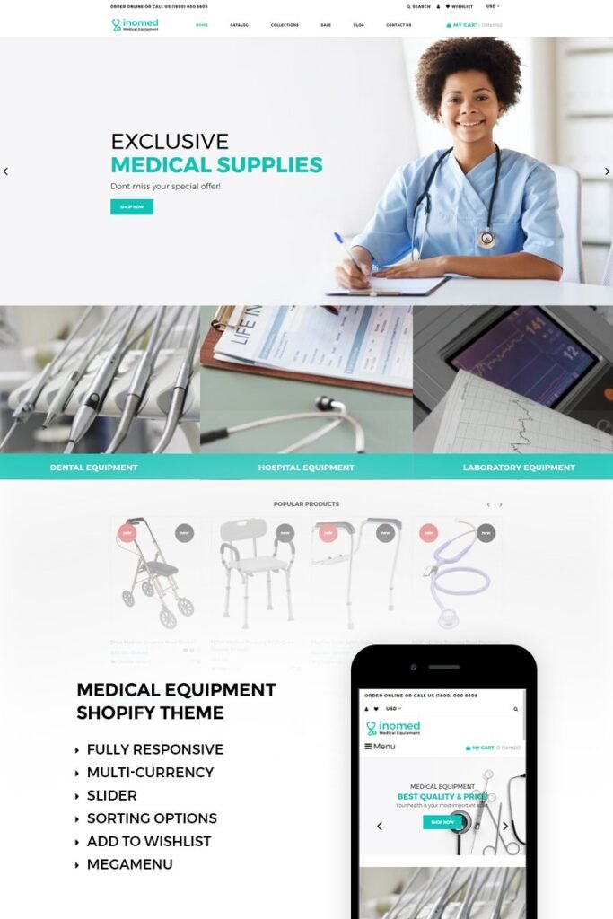 inomed – 清晰医疗设备在线商店Shopify主题
