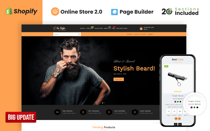 Instyle Hair Art Store Shopify 主题
