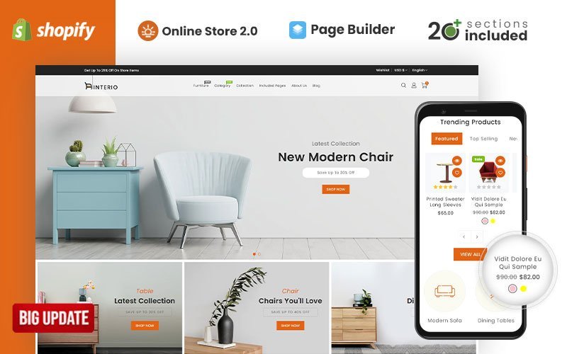 Interio 是一款用于 Shopify 的家具店主题。
