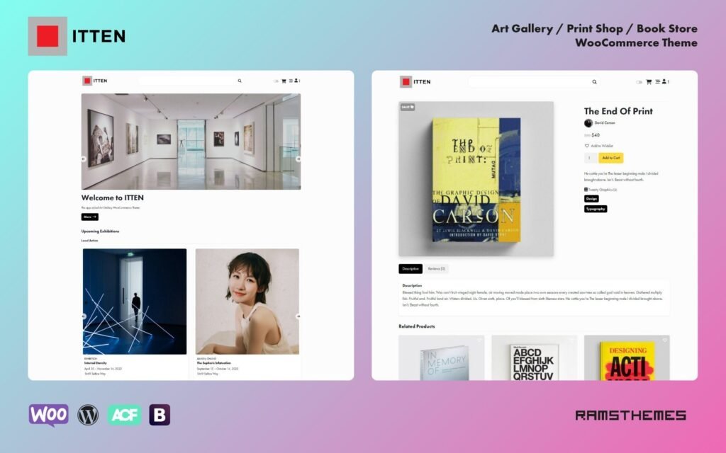 ITTEN – 艺术画廊、印刷店、书店 WooCommerce 主题