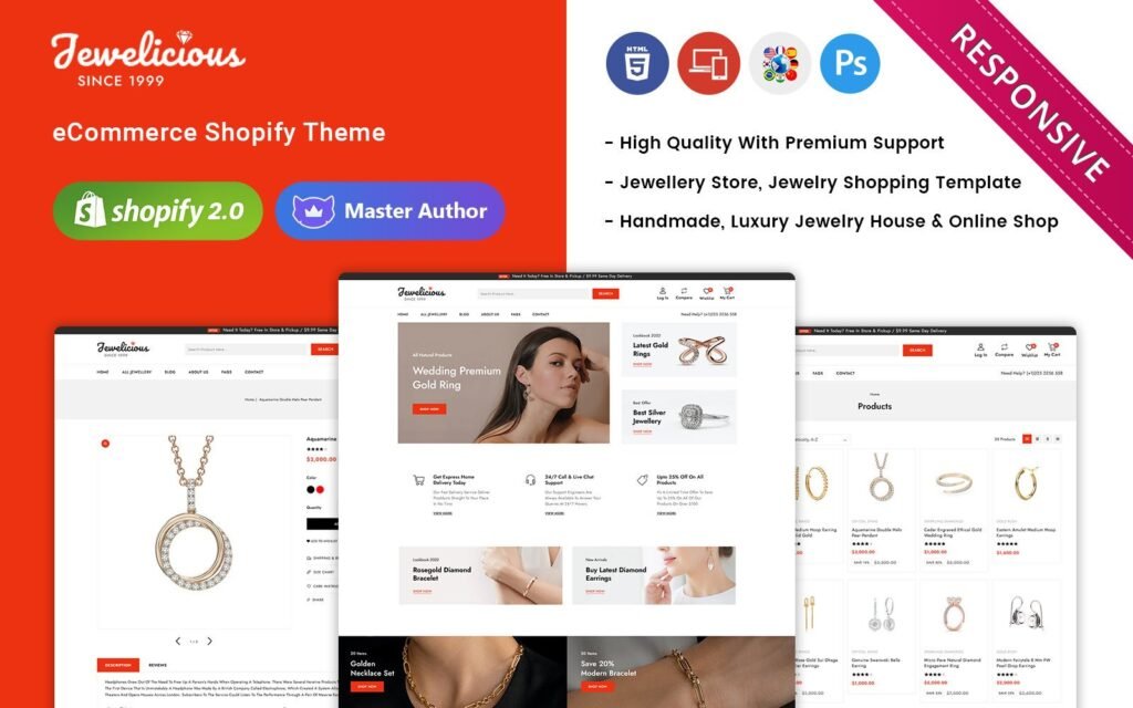 Jewelicious – 现代珠宝店 Shopify 响应式主题