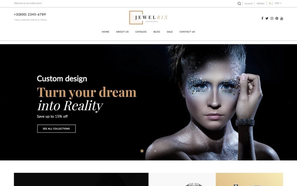 Jewelrix – 珠宝响应式在线商店模板 Shopify 主题