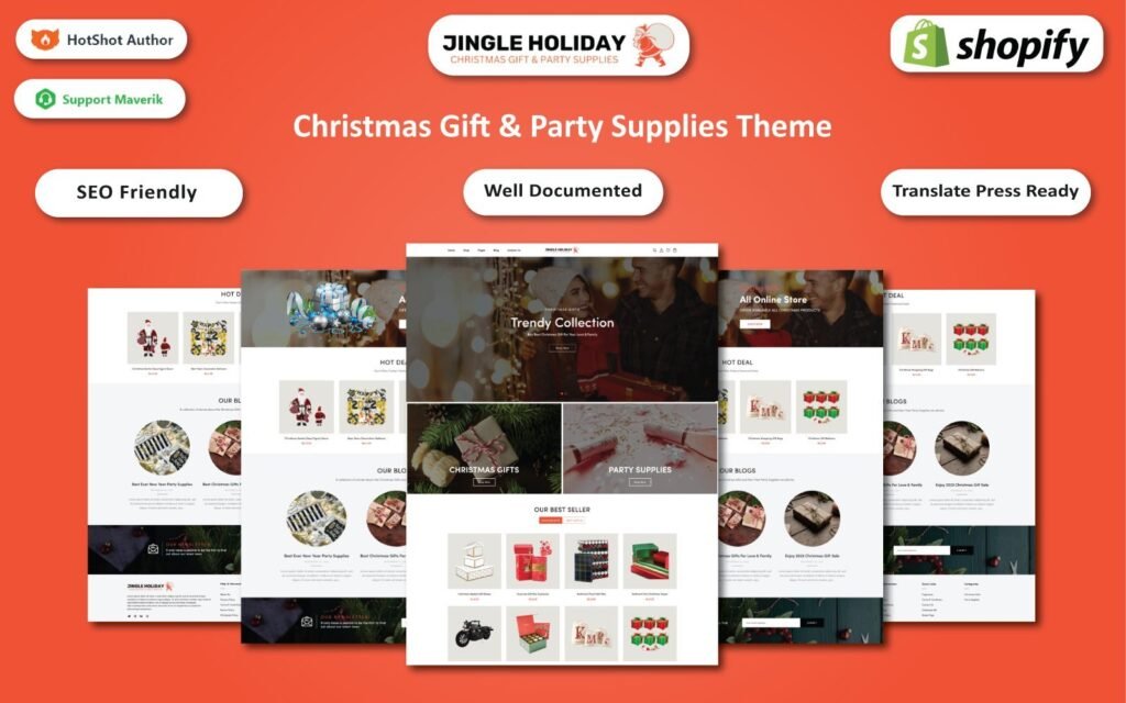 Jingle Holiday – 圣诞礼物和新年派对用品Shopify主题