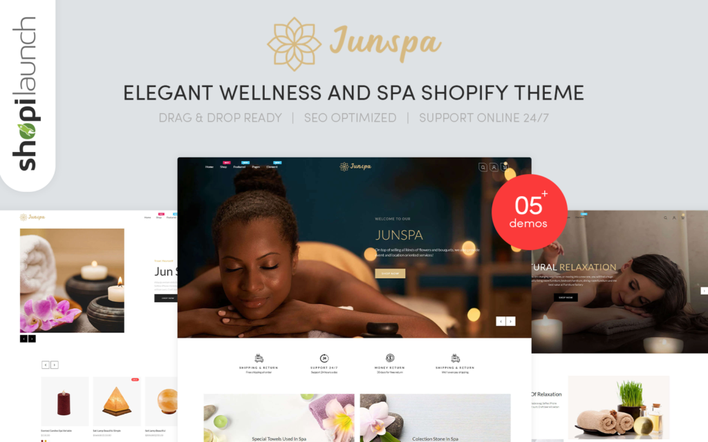 Junspa – 优雅的健康与水疗Shopify主题