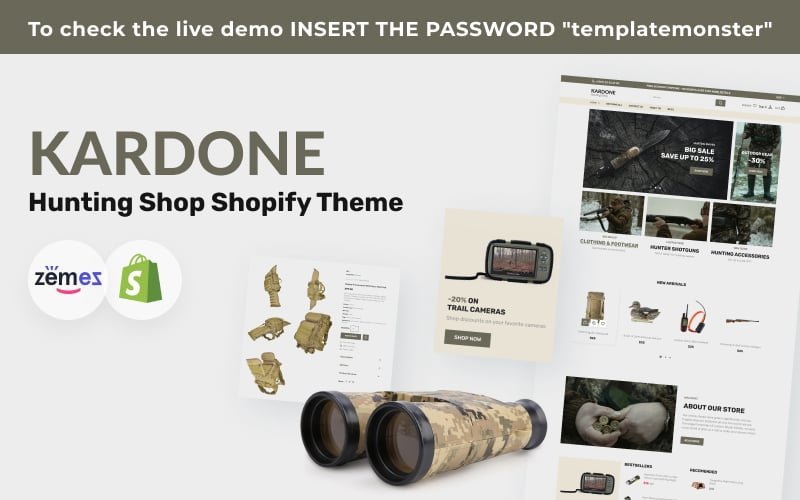 Kardone狩猎和户外Shopify主题