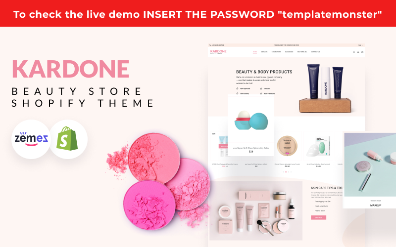 Kardone Shopify Beauty Theme是一款专为Shopify网店设计的美容主题。