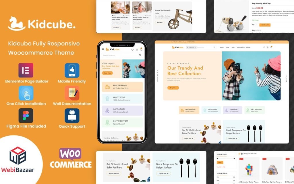 KidCube – 婴儿、儿童服装和玩具的WordPress模板
