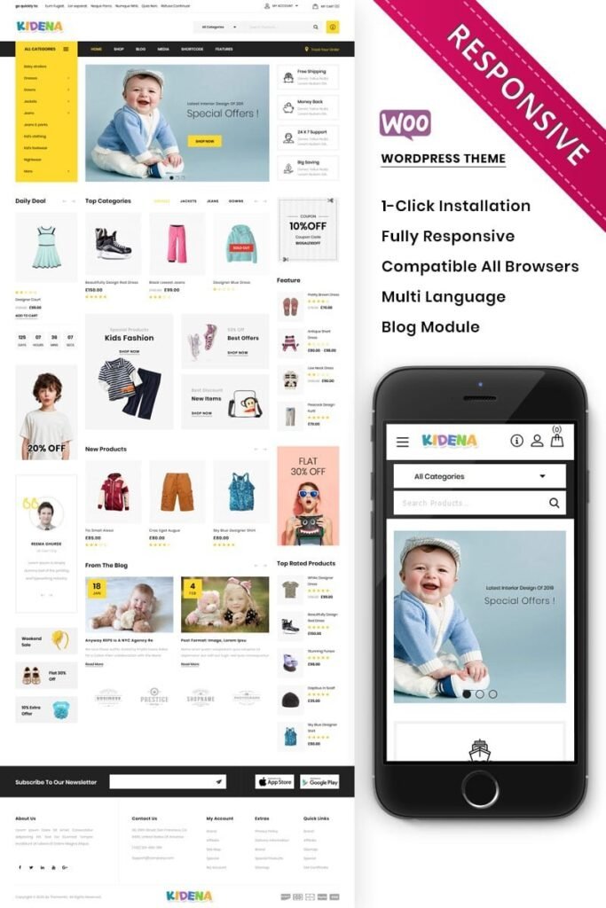 Kidena – 儿童游乐场响应式 WooCommerce 主题