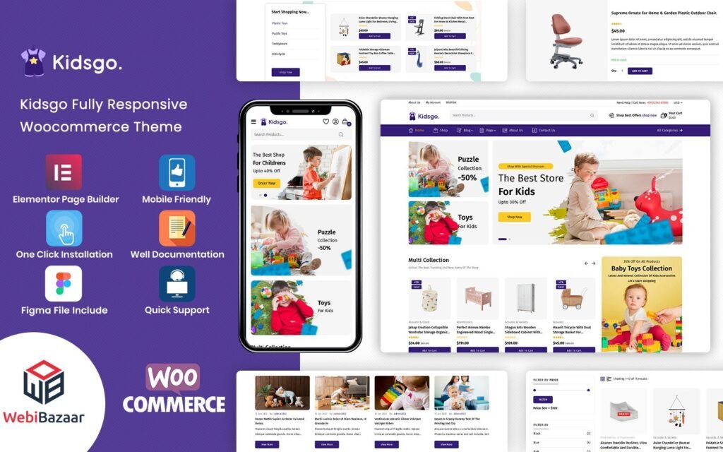 KidsGo – 适用于儿童玩具和服装商店的WooCommerce主题
