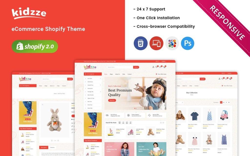 Kidzze – 儿童服装和玩具店Shopify主题