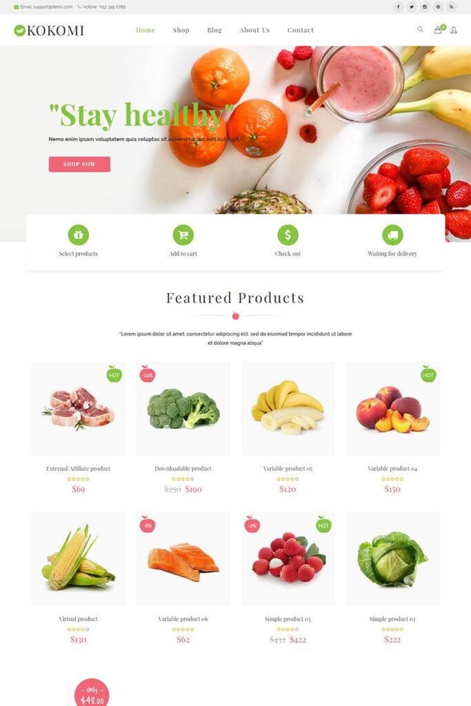 Kokomi – 有机食品 WordPress WooCommerce 主题