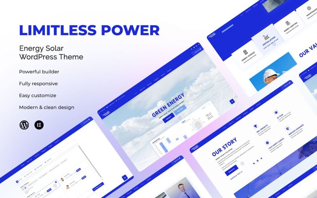 无限动力 – 太阳能模板WordPress