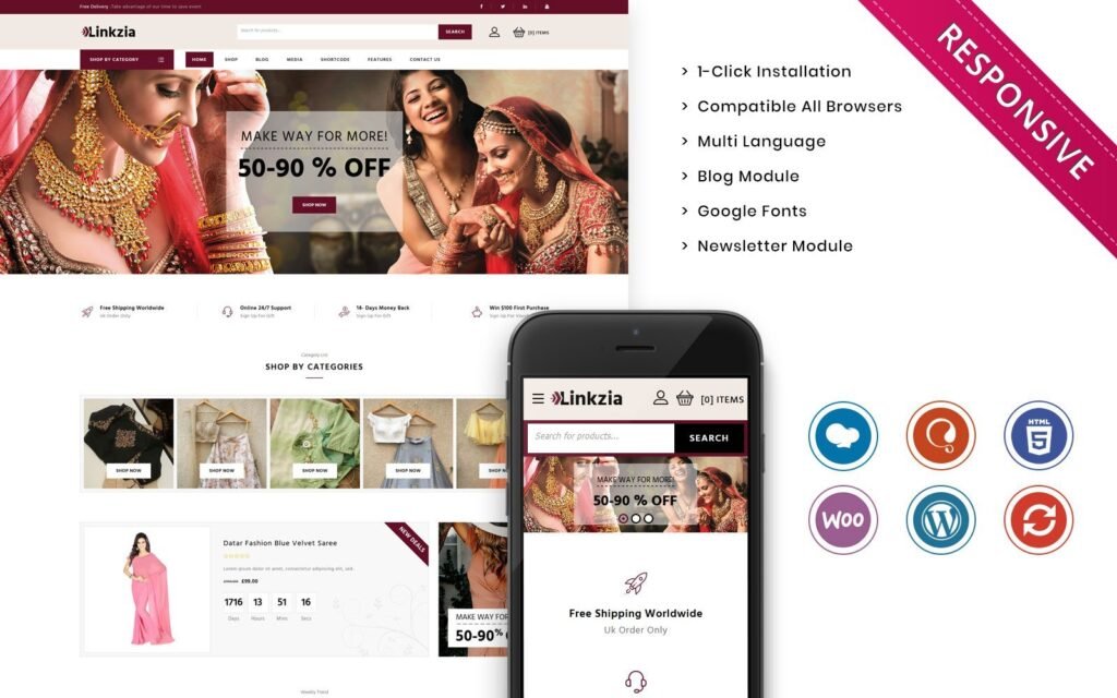 Linkzia – 女性 WooCommerce 响应式商店