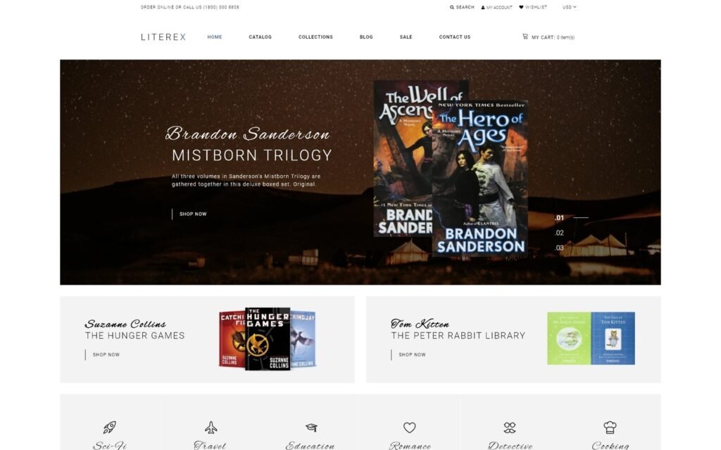Literex – 书店Shopify多页面主题