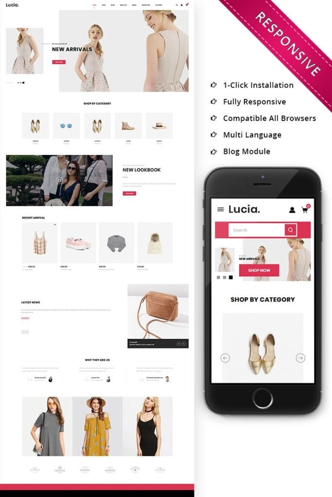 Lucia – 时尚商店响应式 WooCommerce 主题