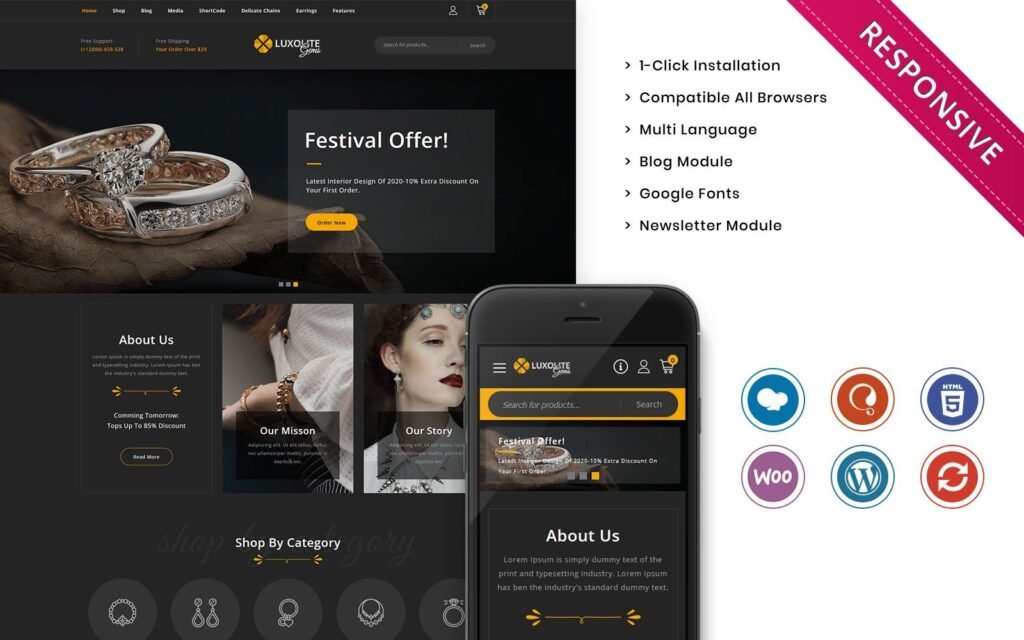 Luxolite – 珠宝店 WooCommerce 响应式主题