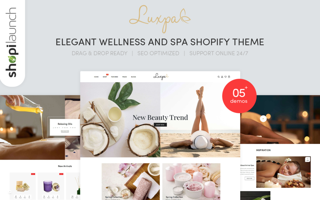 Luxpa – 优雅的健康和水疗 Shopify 主题