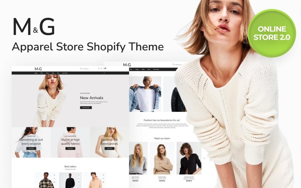 M & G – 服装响应式干净设计Shopify主题