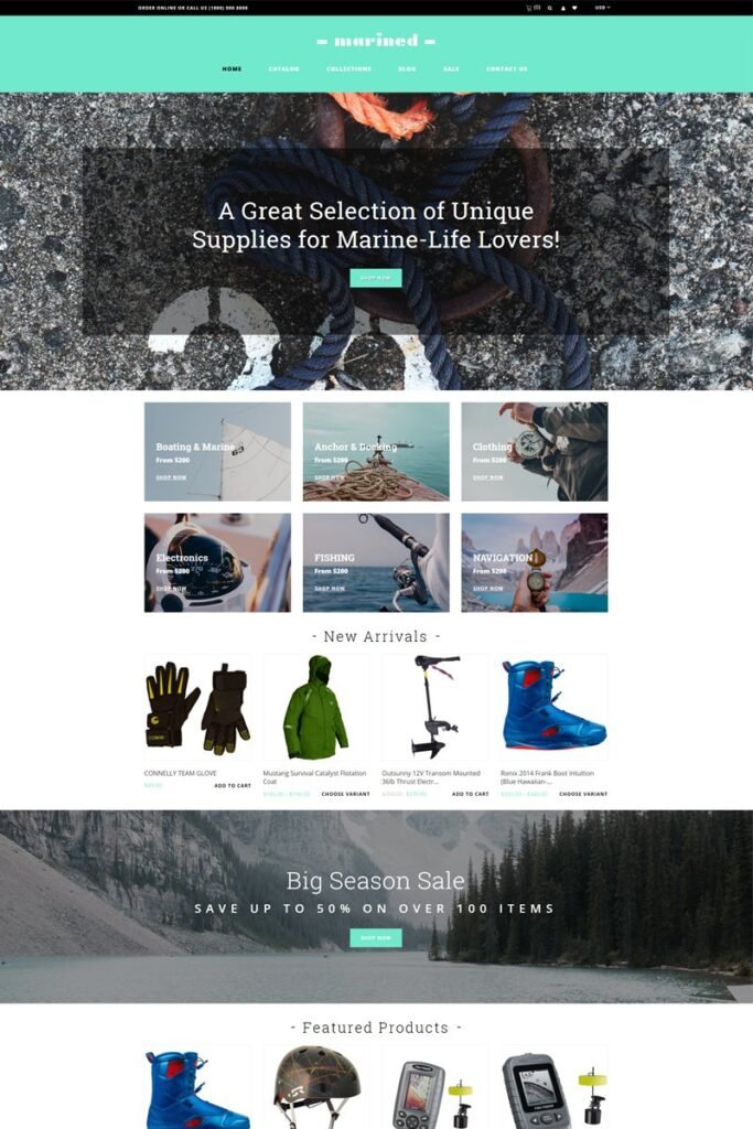 Marined – 船用配件清洁Shopify主题