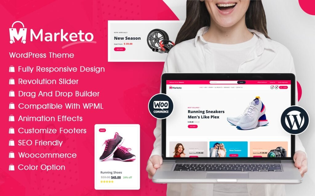 Marketo – 电子商务和多卖家市场 Woocommerce WordPress 主题
