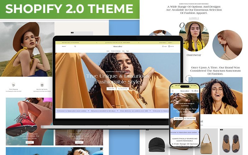 Masculine – 时尚商店多用途 Shopify 2.0 响应式主题