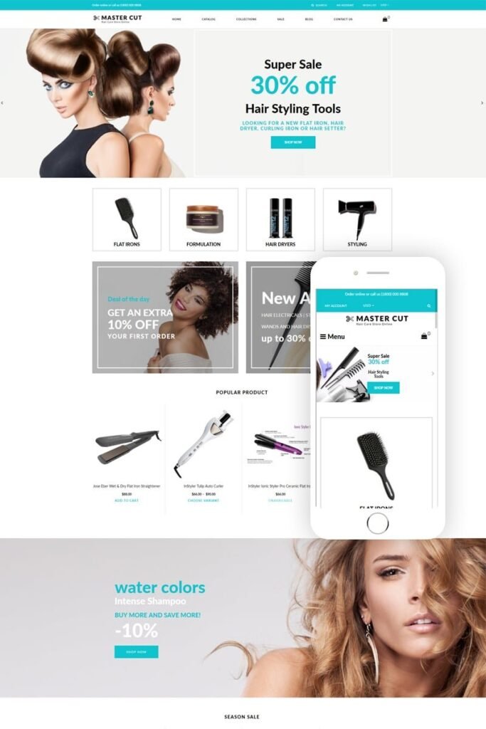 Master Cut – Beauty Clean Shopify Theme 是一款美容清洁主题的Shopify 主题。