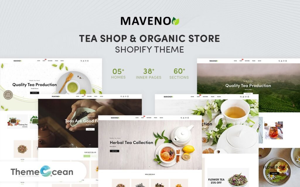 Maveno – 茶馆和有机产品商店响应式Shopify主题