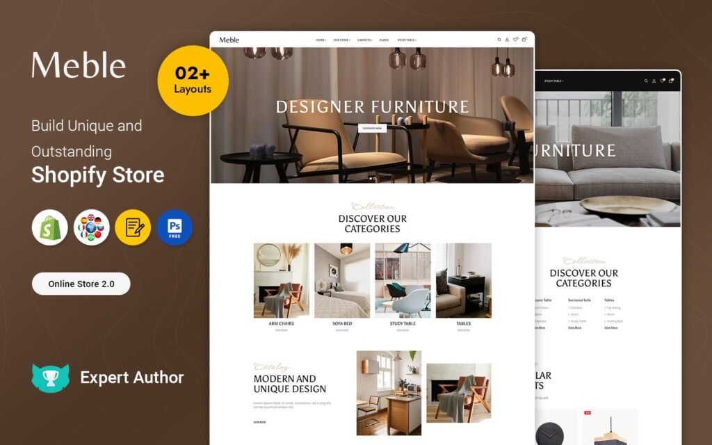 Meble – 家具、家居装饰和室内设计 Shopify 2.0响应式主题
